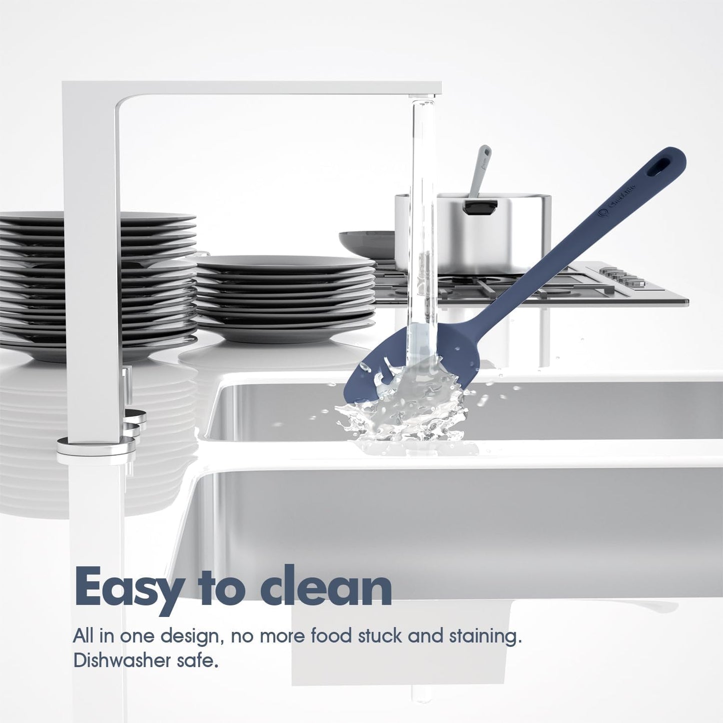 4 Pieces Silicone Spatula Set, Food Grade Rubber Spatula, Upgrade Strong Handle with Ergonomic Grip, Heat Resistant for Nonstick Cookware, Cooking