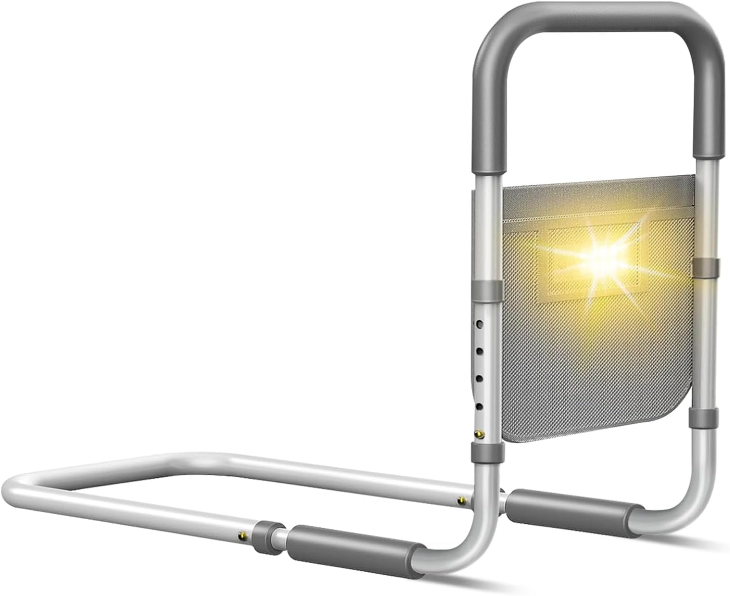 Bed Rails for Elderly Adults Safety: with Motion Light & Storage Bag - Adjustable Bed Assist Rail for Seniors - Bedside Rail Handle Support Bar Bed Guard Rails Fits King Queen Full Twin Medium