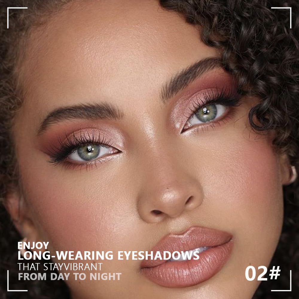 Kaely Powder Eyeshadow Quad, Light Violet Shimmer Eyeshadow Palette Makeup, Neutral Eye Shadow Palette for Older Women Pigmented Waterproof, sombras para ojos, Blendable, Cruelty-free, 02