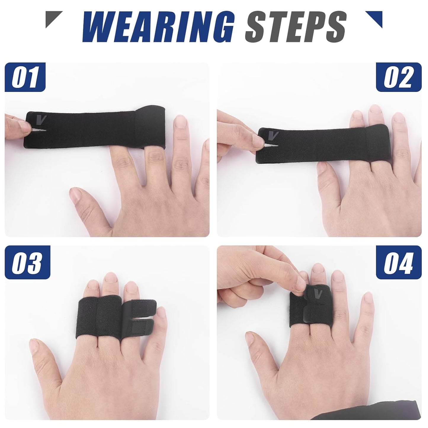 Finger Splint (No Metal Support), 2PCS Lightweight OK Cloth Finger Buddy Straps/Wraps for Arthritis, Tendonitis & Pain Relief, Adjustable Tape & Compression for Sports Injury Relief (Basketball, Tennis, Volleyball, Badminton, Golf) – Double Design - S