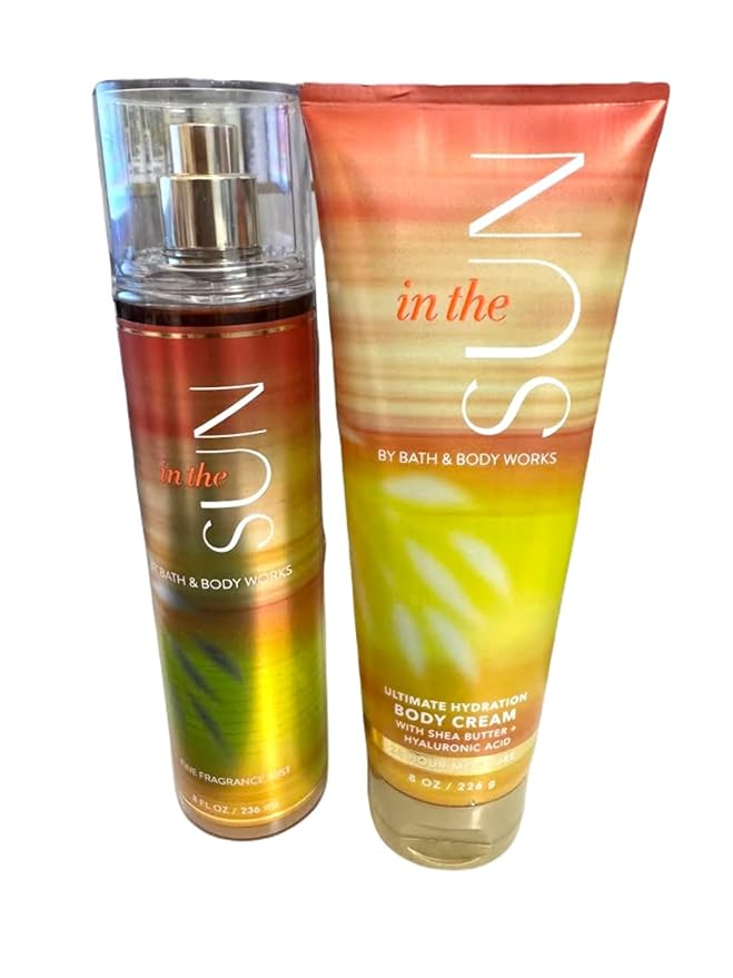 Bath & Body Works~ Signature Collection ~ In The Sun ~ Fine Fragrance Mist 8 fl oz & Body Cream 8 oz ~ Gift Set