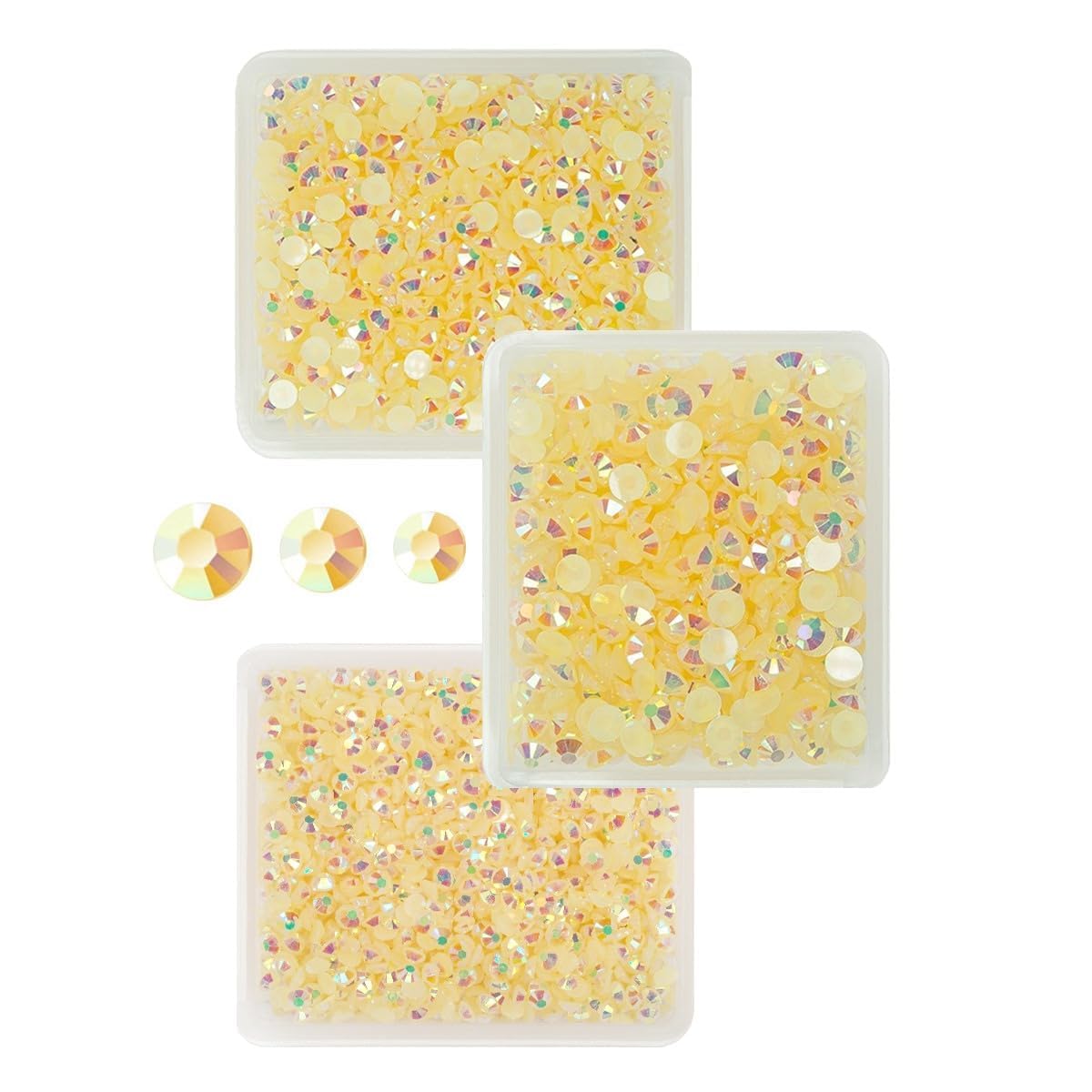Light Champagne AB Resin Rhinestones for Crafting 3mm 4mm 5mm Flatback Jelly Stones Bulk SS10 SS16 SS20 Non-Hotfix Diamonds Crystals Gems for Nails Face Eyes Makeup Body Tumblers Bottles Crafts