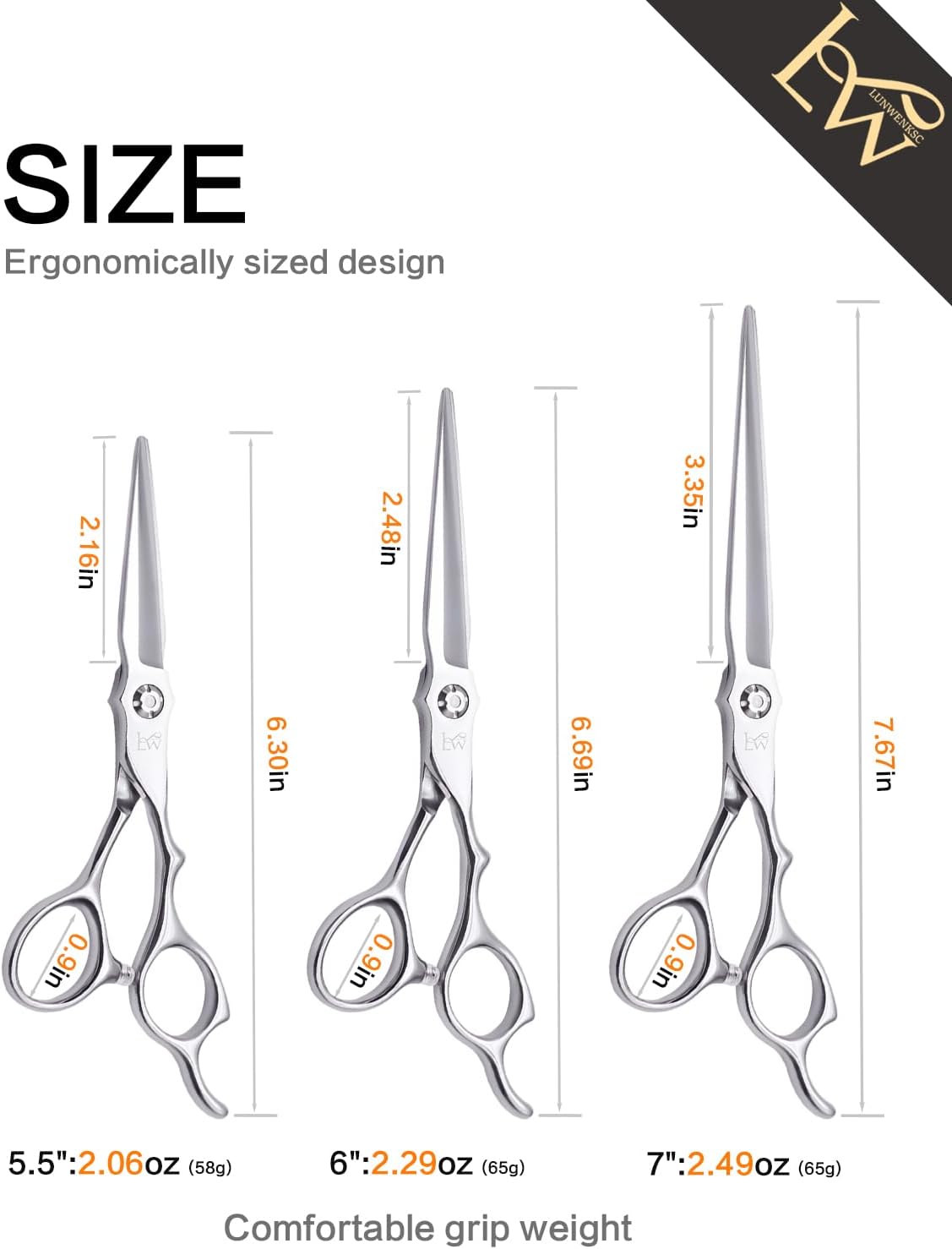 Professional Hair Scissors 6”,Undergoes Rigorous 238-Step Process,Hair Cutting Scissors Professional For Women & Men,440C Steel,1 Pack