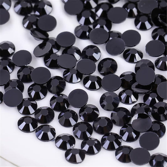 500 Pieces SS30 6mm Flatback Rhinestones Clear Glass Round Gems Crystals for Nail Art DIY Crafts Clothes Shoes Bags （Black）