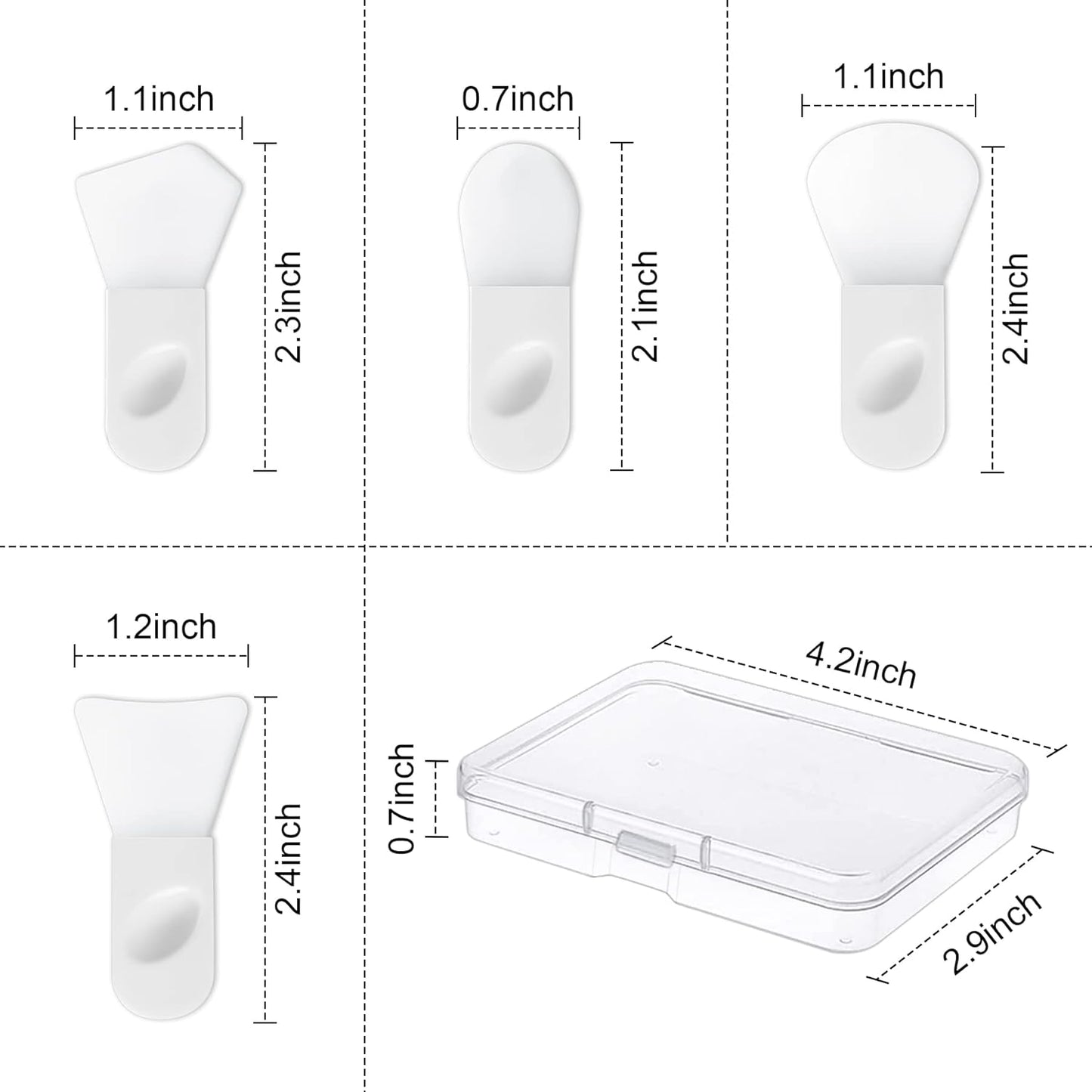 4PCS Face Mask Applicator Brushes, Philbinden Soft Silicone Face Mask Brush Portable Makeup Spatula for Cosmetic Mask, Mud, Clay Mask, Eye Mask, Body Lotion