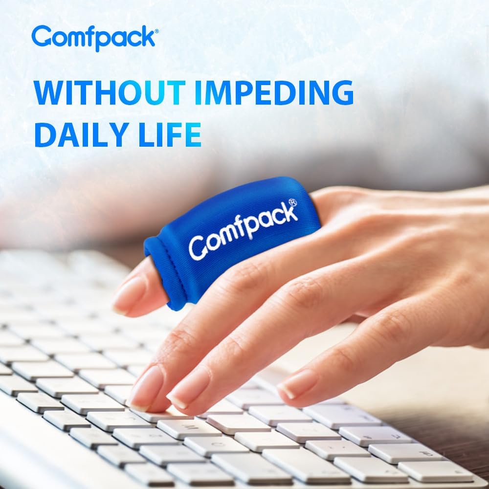 4PCS Finger Sleeves Gel Ice Pack, Finger and Toe Thumb Cold Gel Ice Packs, Reusable Hot Cold Compression Finger Brace Ice Packs for Arthritis, Trigger Finger, Toe Injuries, Gout, Sprain