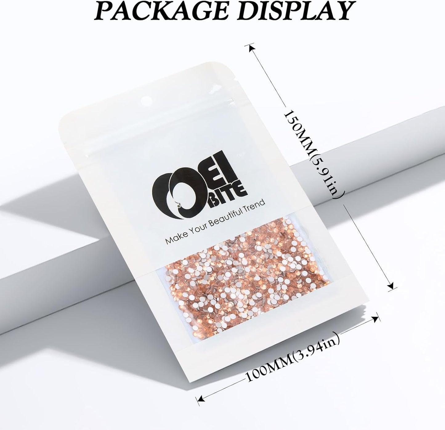 Champagne Flatback Rhinestones, Glass Rhinestones for Nail Art and Craft, Glue Fix, Loose Crystal Gemstones(Champagne, SS8, 2880pcs, 2.3-2.5mm)