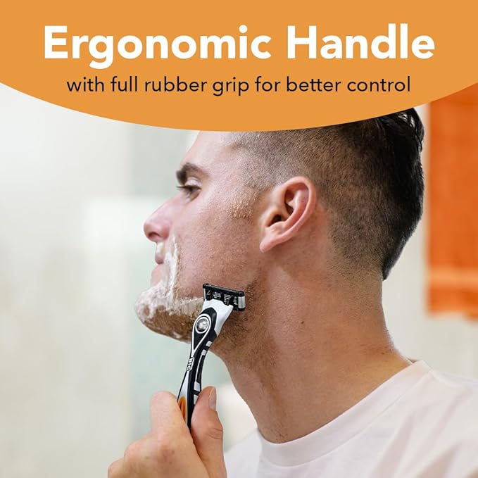 BIC Flex 5 Refillable Men's Razor, Ideal Head Shavers for Bald Men, 12 Refill Cartridges, 5 Blade Razors for a Close Shave