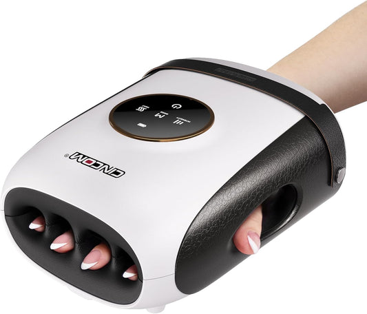 CINCOM Hand Massager with Heat and Compression, Finger and Palm Massage Machine for Pain Relief, Arthritis and Improved Circulation, Gifts for Women (Crow)