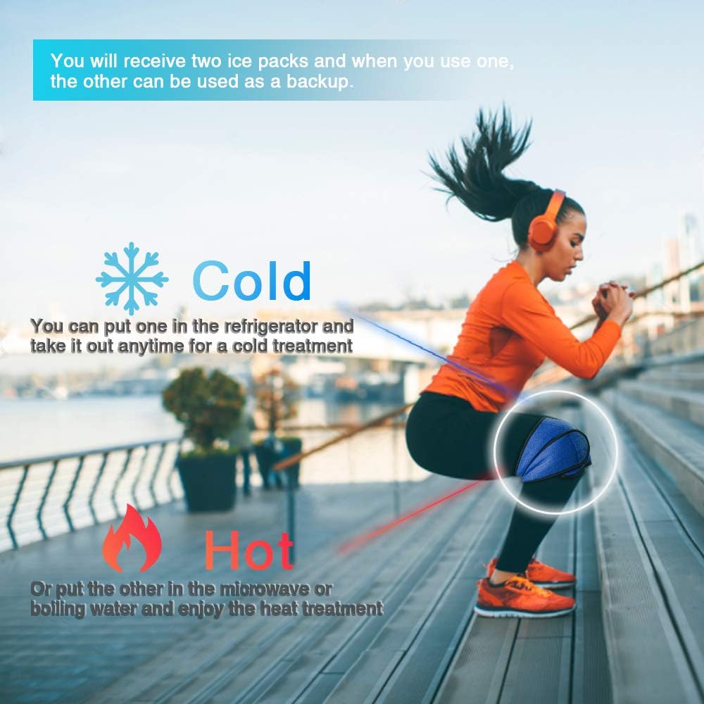 Knee Ice Pack for for Injury, Reusable Hot Cold Ice Gel Pack for Swelling, Muscle Soreness, Joint Pain, Flexible Knee Ice Pack Wrap Cold Compress for Replacement Surgery, Sprains, Arthritis