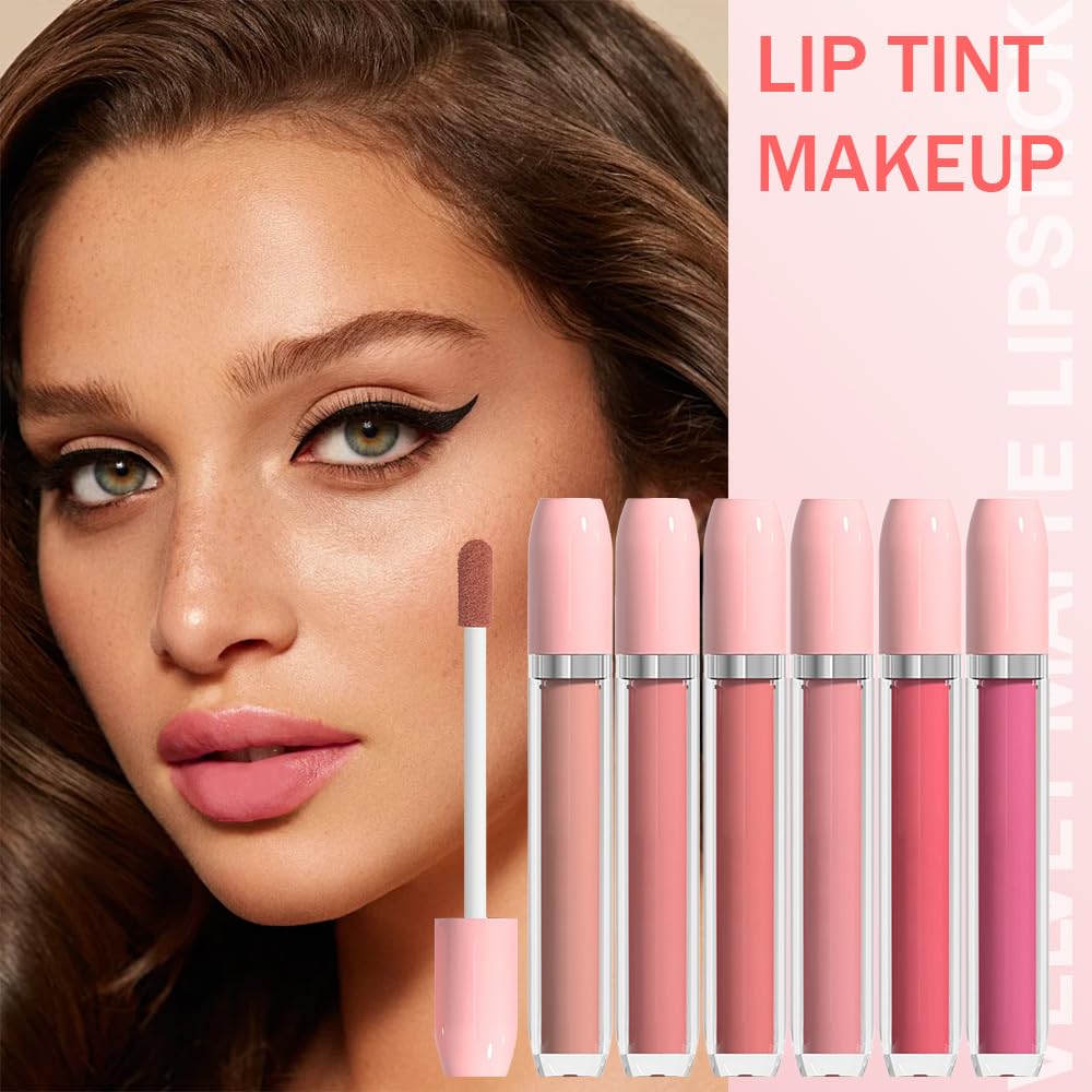 BINGBRUSH Super Matte Longwear No-Budge Stay On Smudge Proof Liquid Lipstick Long Lasting Makeup for Women,Highly Pigmented Color and Instant Shine, Cheeky, Soft Matte Lip Cream Lightweight Lipgloss