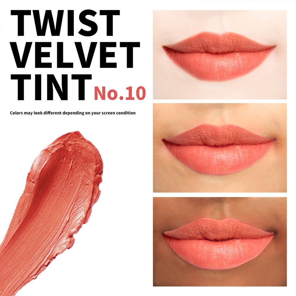 PASSIONCAT Long Lasting Lip Stain for Lips and Cheek Tint | High Pigment Color | lightweight Matte Finish | Weightless | Full Coverage | Twist Velvet Tint #10 (No.10)