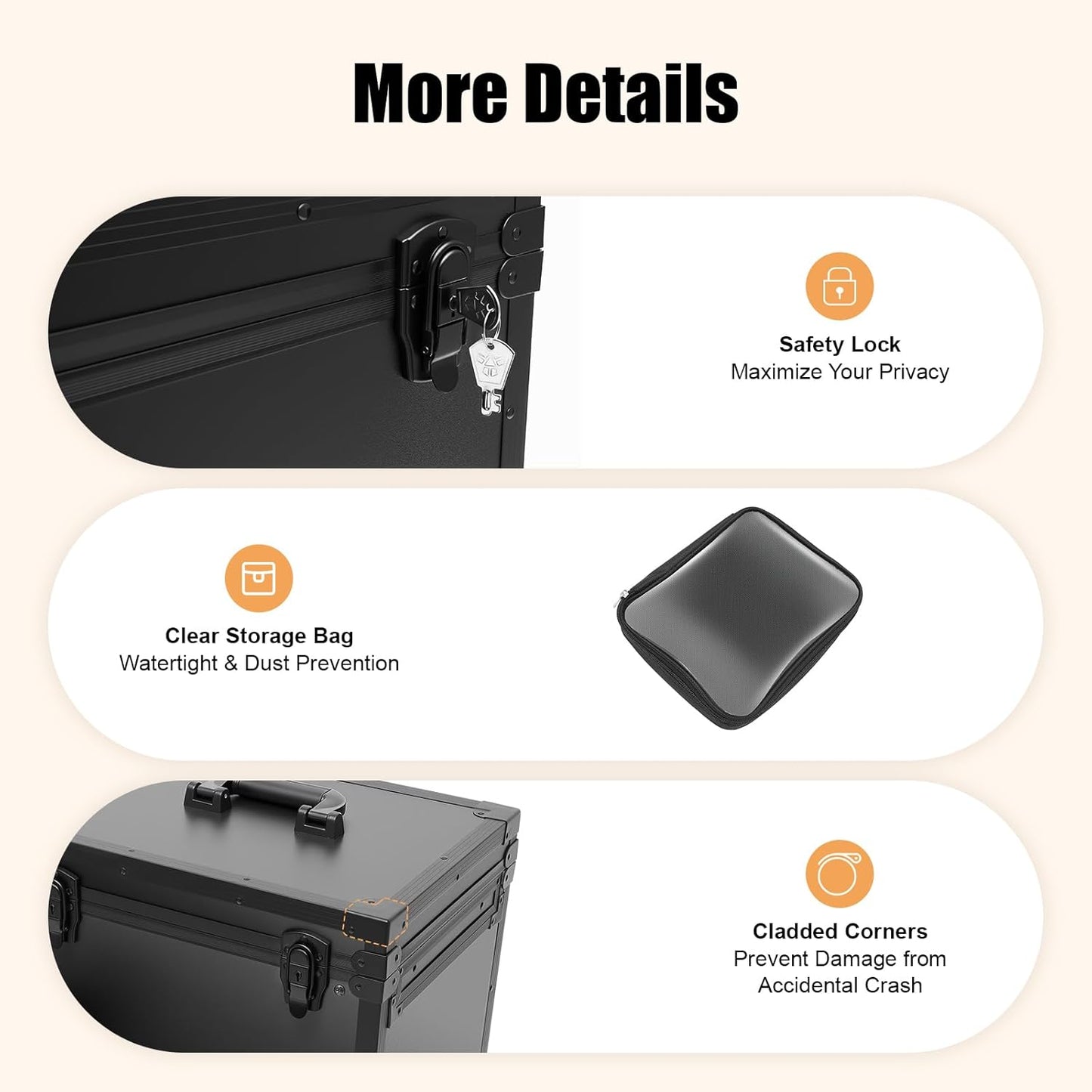 44.09lbs Lockable Makeup Train Case,Rolling Hairdressing Trolley,Beauty Salon Cosmetic Luggage with Universal Wheels for Hair Stylist,Make-up Artists (Black 8)