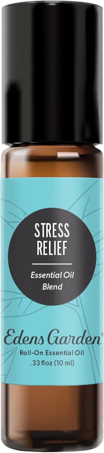 Edens Garden Stress Relief Essential Oil Roll-On Blend- 100% Pure Premium Grade, Natural, Therapeutic, Aromatherapy, Kid & Skin Safe, The Best for Comfort, Relaxation Pre-Diluted 10 ml (.33 fl oz)