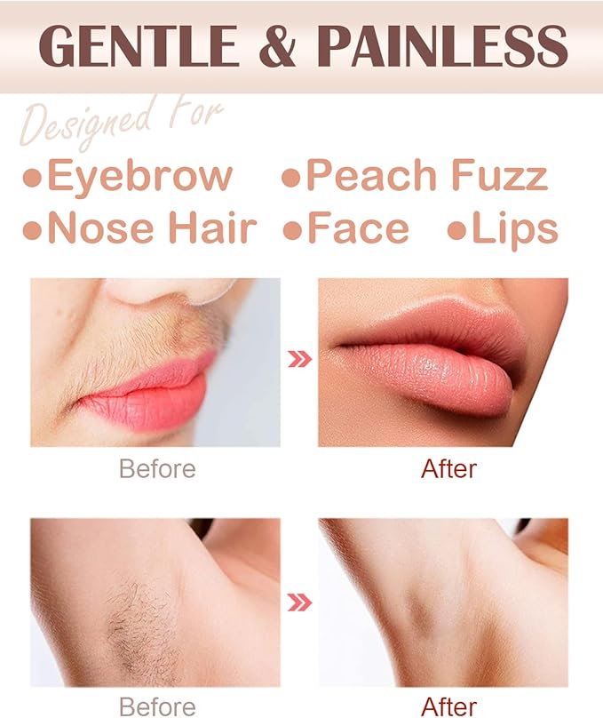 Facial Hair Remover and Eyebrow Trimmer - 2 in 1 Facial Hair Removal Epilators for Women - Rechargeable Travel Face Hair Razor Bikini Shaver for Face Peach Fuzz Lips Chin Armpit Body (Blue)