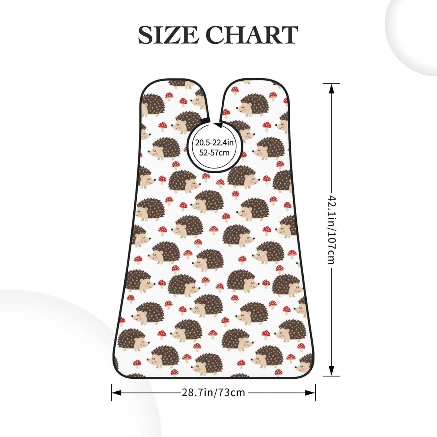 Adjustable Beard Catcher Apron, Autumn Hedgehogs Leaves Mushrooms Shave Bib, Non-Stick Waterproof Grooming Bib, Shaving Essential for Men Dad Christmas