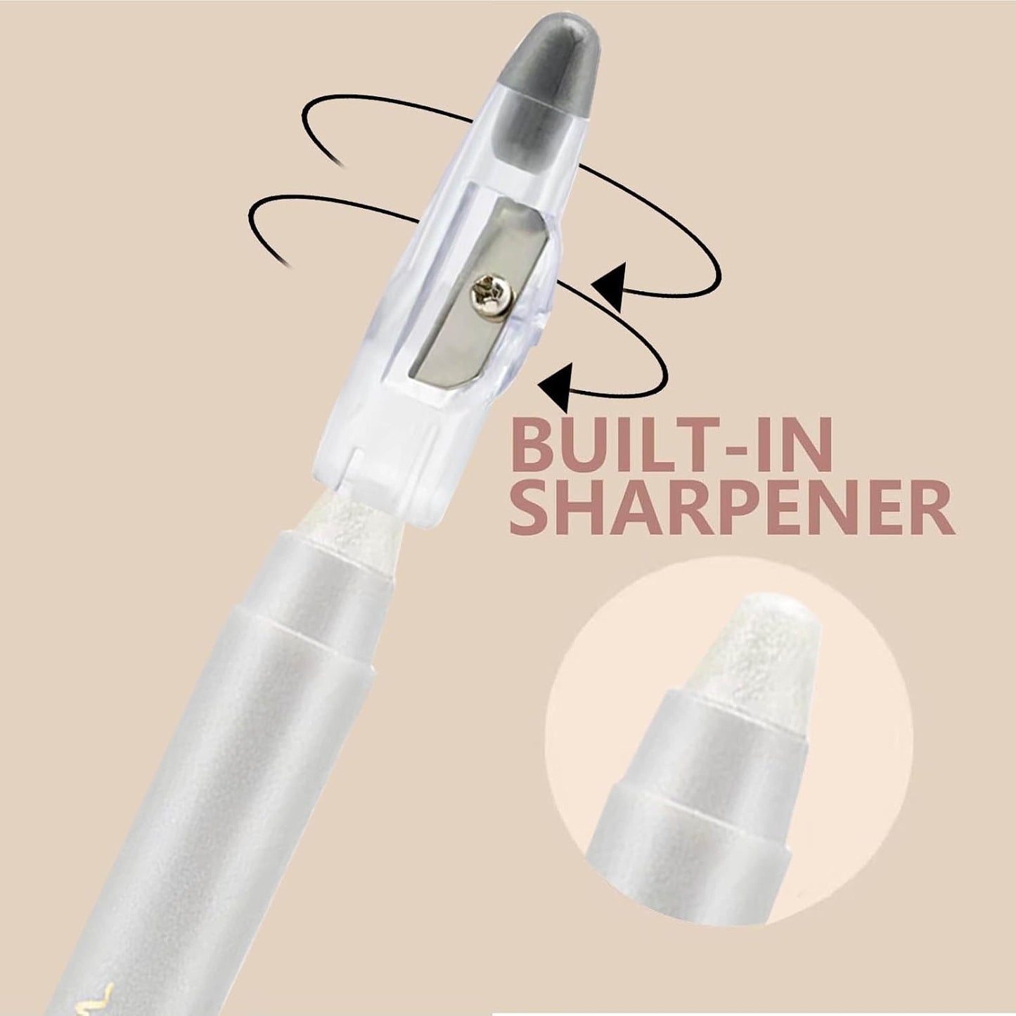 White Eyeshadow Stick, Blendable Creamy eyeshadow Eye Brightener Stick, Waterproof Eyeshadow Pencil Long Lasting Crayon, Smooth Shimmer Eye Shadow Highlighter Eye Liner Makeup.#5 white shimmer