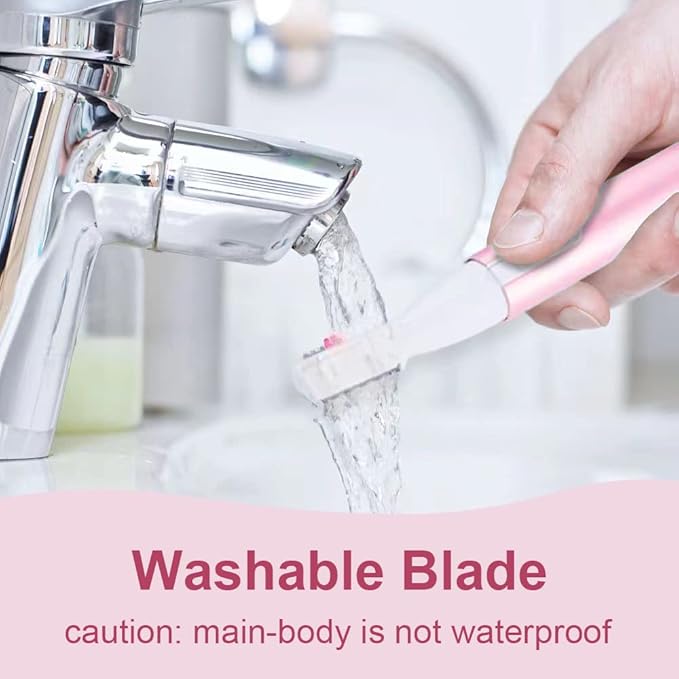 Eyebrow Trimmer, Facial Hair Trimmer Precision Detailer with Rinseable Blade, Battery Powered Double-Sided Eyebrow Razor with Comb, Compact Pen-Size Safe Painless Shaver