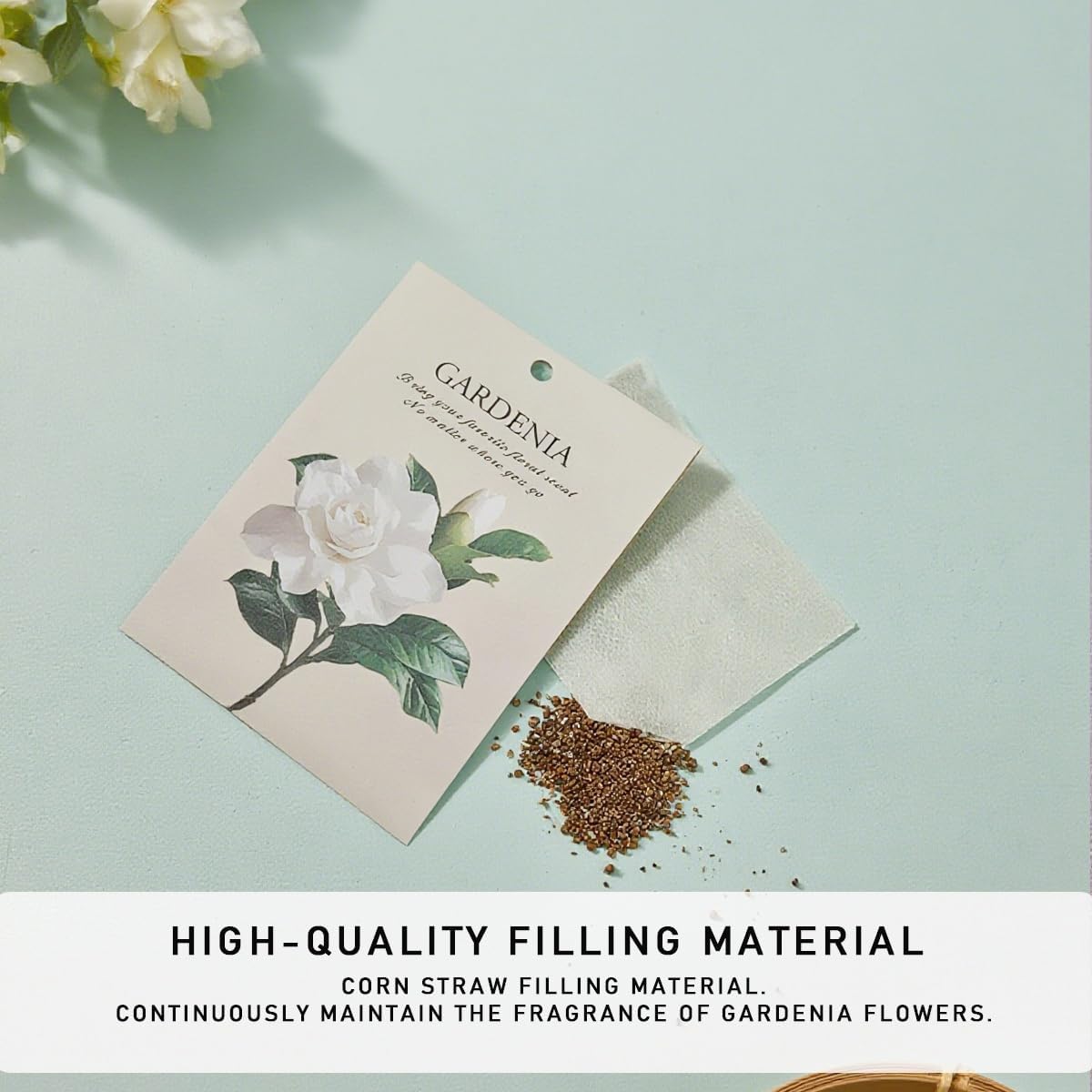 Gardenia Scented Sachet Bags - 12 Pack Home & Car Freshener, Odor Eliminator for Closets, Rooms, Drawers, Wardrobes, Toilets, Long - Lasting 360 - Day Fragrance