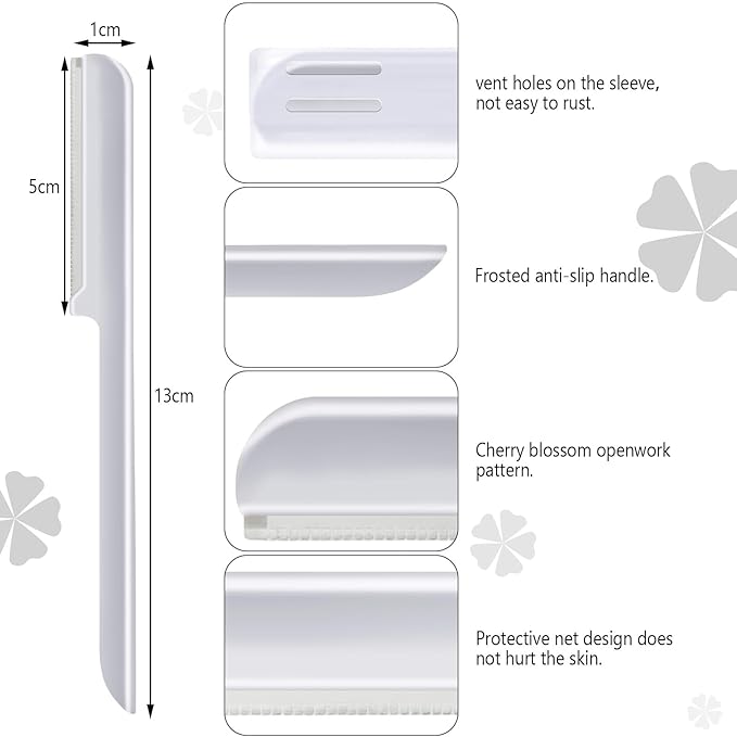 10 Pieces Eyebrow Razor for Women Facial Shaver Razor Brow Shaper Eyebrow Trimmer Dermaplaner Shaping Tool with Cover (Silver, Black)