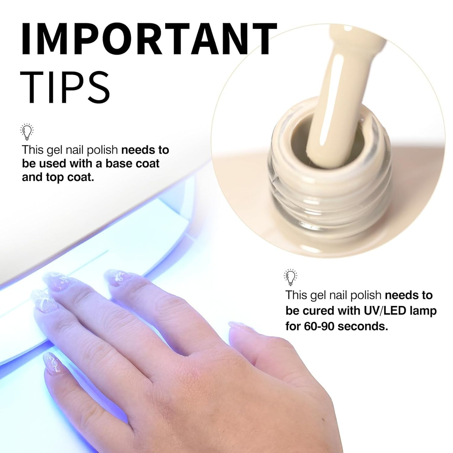 CANNI Nude Color Gel Polish, 1Pcs Albescent White Nude High Gloss Soak Off U V Gel Nail French Nail Manicure Salon DIY