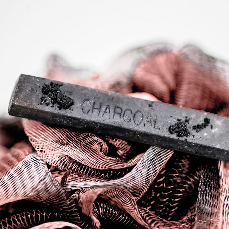 Loofah Back Scrubber for Shower | Bamboo Charcoal Fiber Infused | Loufas for Men & Women | Includes 1 Long Handled Shower Sponge, 1 Bath & Shower Luffa Pouf & 1 Hook to Hang Stuff (Rose Pink)