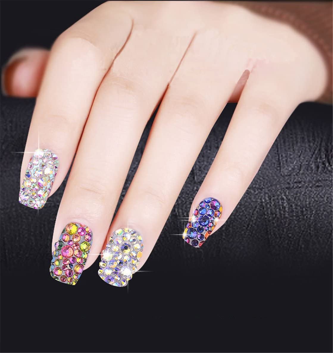 500 Pieces SS30 6mm Flatback Rhinestones AB Clear Round Gems Crystals for Nail Art DIY Crafts Clothes Shoes Bags （Transparent Light Sapphire AB）