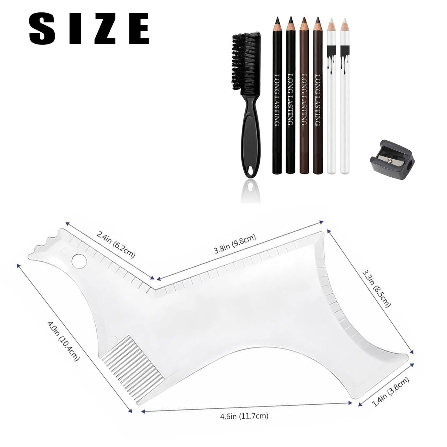 Barber Pencil Set - Edge Hairline Razor Trace Pencils Beard Guide Beard Hairline and Beard Shaping Pencils,with Sharpener Ruler Brush for Men