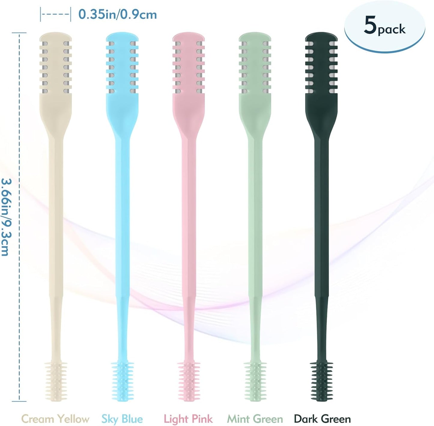 5Pcs 2-in-1 Nasal Hair Cutter, Double Sided Nose Hair Cutter, Portable 360° Rotating Manual Nose Hair Trimmer for Men and Women, Colorful