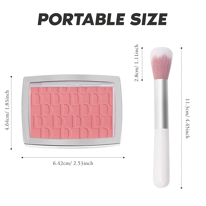 Rosewood Blush Powder Blush for Cheeks with Brush, Matte Blush Palette Blush Powder Face Blusher, Natural Blendable Formula Silky Lightweight Makeup Blush Rubores de Maquillaje, 012#