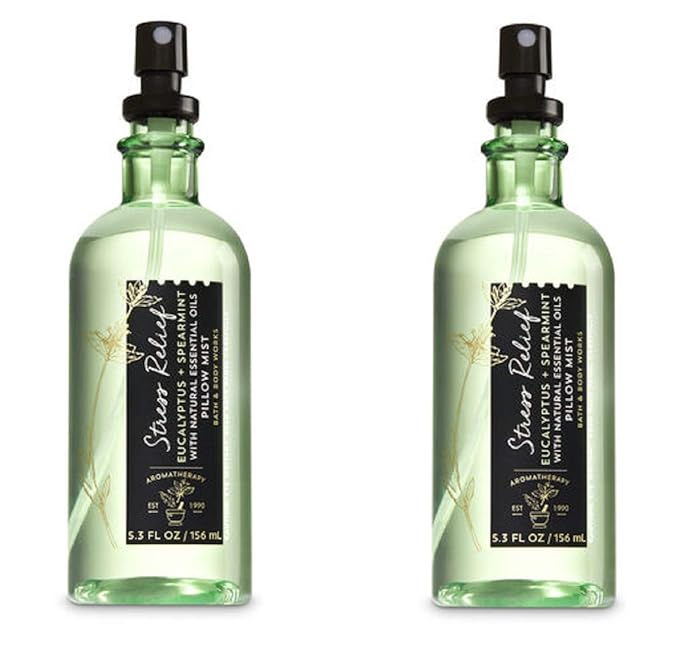 Bath & Body Works Aromatherapy Stress Relief Eucalyptus Spearmint Pillow Mist, 5.3 Fl Oz, 2-Pack (Packaging May Vary)