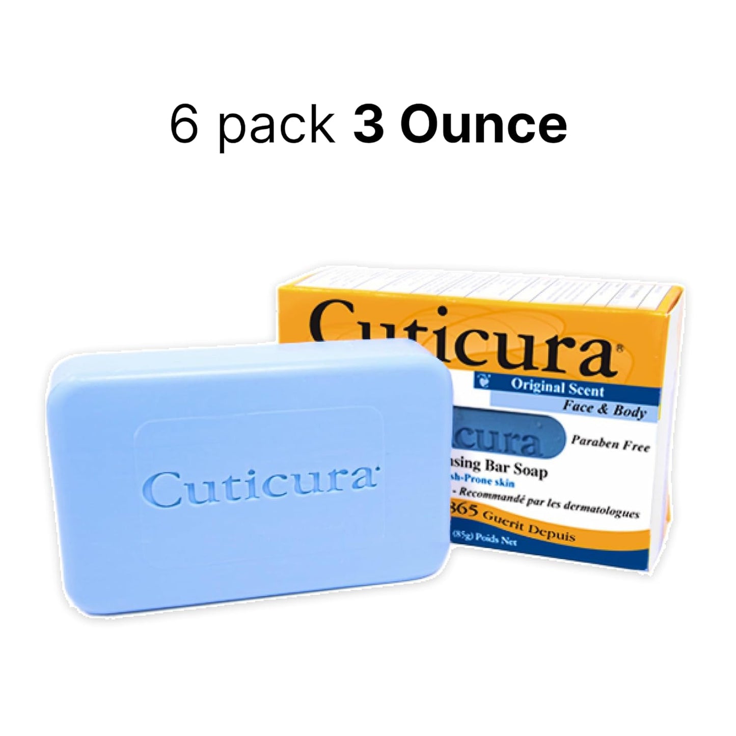 Cuticura Official Deep Cleansing Face and Body Soap 3 oz (Pack of 6)