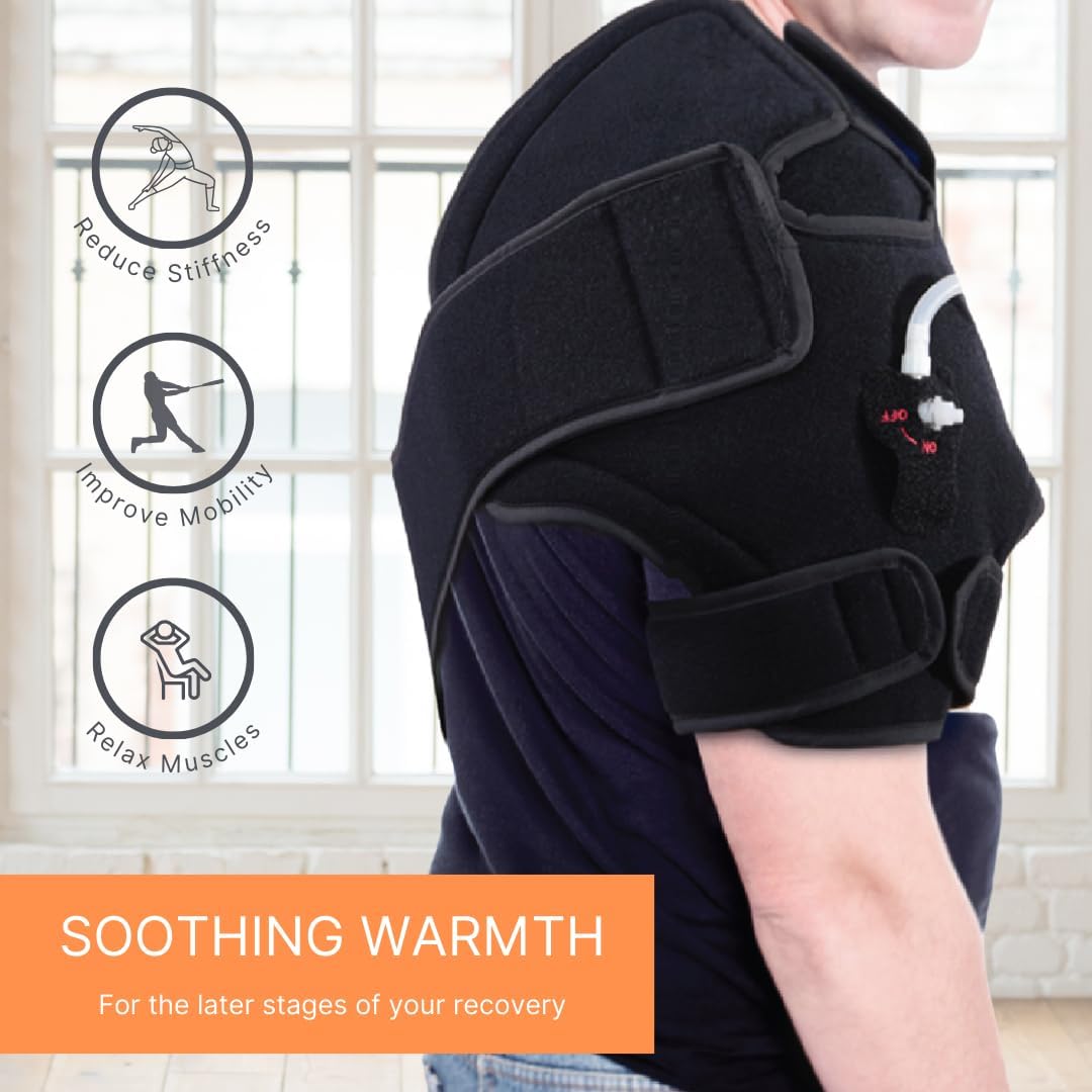 NatraCure Advanced Hot or Cold Therapy Shoulder Ice Pack Wrap, Shoulder Brace for Shoulder Pain Relief - (Heating Pad for Rotator Cuff Injuries, Surgery, Gym Injuries, Baseball, Pitching) - 16032