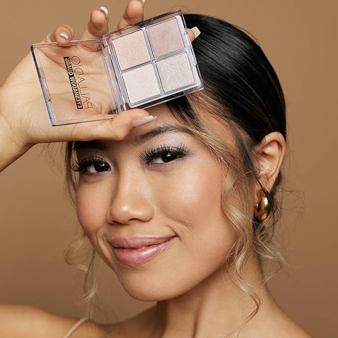 Palladio Eyeshadow Quads, Velvety Pigmented Blendable Matte, Metallic and Shimmer Finishes, Creamy Formula, Four Way Quad Eye Shadow Palette, Talc-Free (Ballerina)