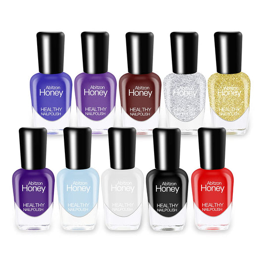 NEW Nail Polish Set (10 Bottles) - Non-Toxic Eco-Friendly Easy Peel Off & Quick Dry Water Based Nail Polish