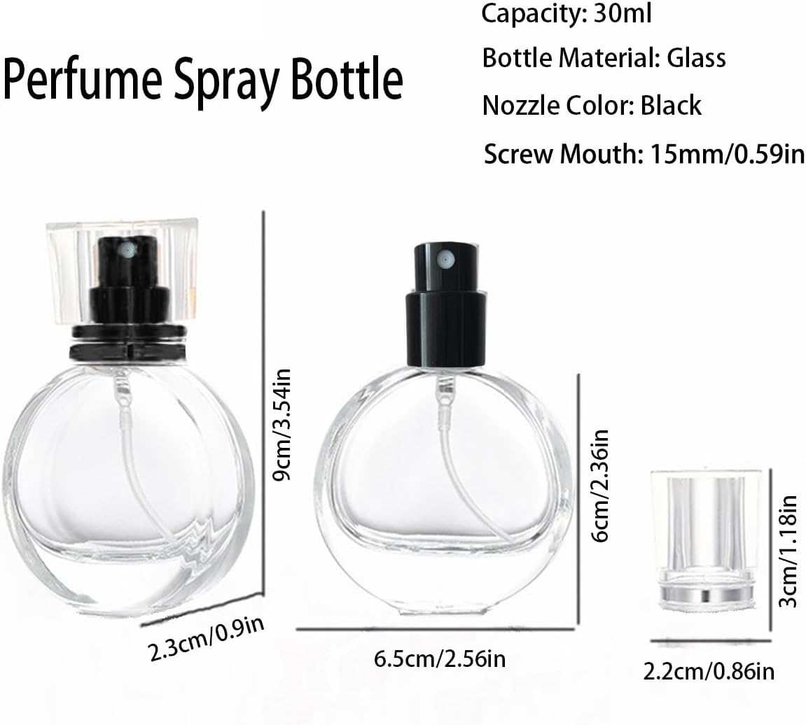 3 Pcs Perfume Bottle Atomizers,1 oz Refillable Fine Mist Sprayer Empty Fragrance Bottles Portable Travel Perfume Dispenser Containers for Essential Oil perfumery(30ml)
