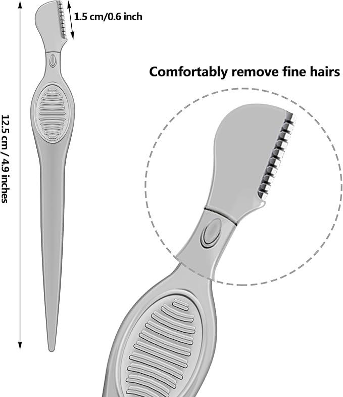 Mudder 28 Pcs Eyebrow Razor Knife Shaver Trimmer Shaver Multipurpose Exfoliating Tool Facial Hair Removal for Women Valentine Gift Giving(Gray)