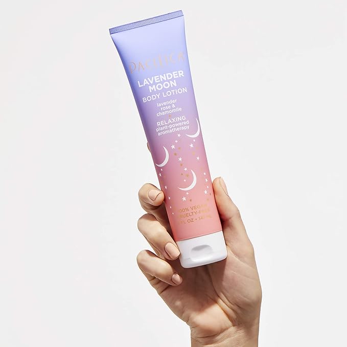 Pacifica Lavender Moon Body Lotion – Relaxing Lavender & Rose Scented Moisturizer w/Chamomile & Vitamin E, Calming Aromatherapy Cream for Nighttime Shower Vegan & Cruelty-Free Dermatologist Tested