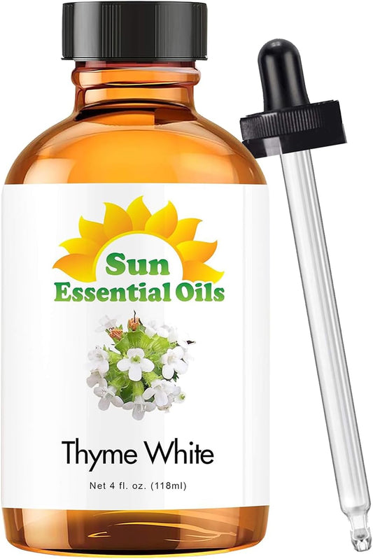 Sun Essential Oils 4oz Thyme Essential Oil – Aromatherapy Oil for Candles (4 Fluid Ounces)