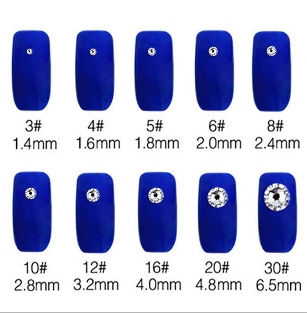 Rhinestones flat back gems round DIY decorative Nail Face and apparel accessories ss3-20 mix size(1440pcs crystal)