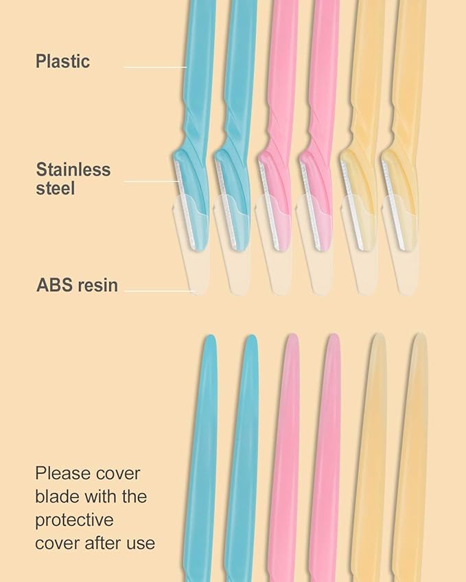 MoHern Dermaplaning Tool for Face, 30 Pcs Dermaplane Razor for Face, Multipurpose Face Razors for Women and Men, Multi-Color