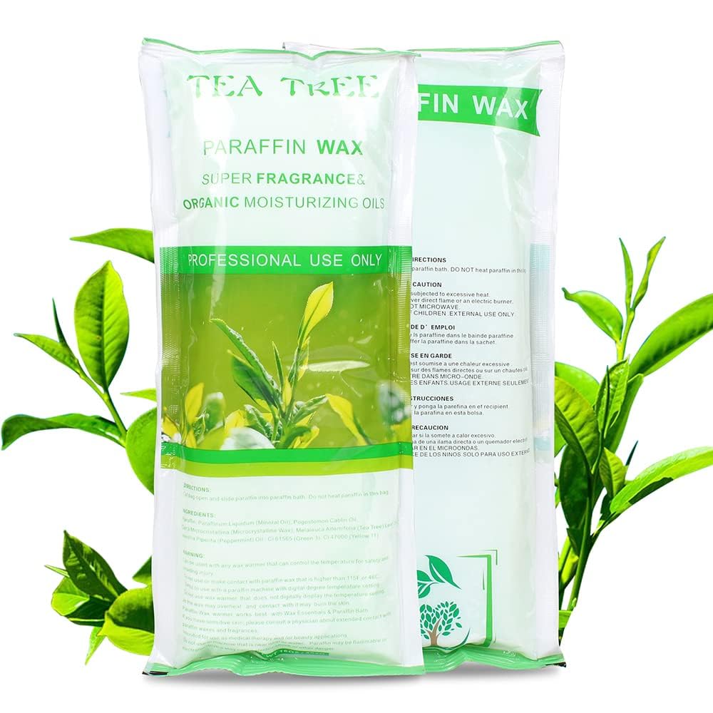 Toyar Paraffin Wax Refills, 12 Pack Tea Tree Scented Paraffin Wax Beads Blocks for Paraffin Bath, Paraffin Wax Machine Refills for Hand Feet Dry Skin,Rrelieves Muscle Fatigue, Hydration and Nourish