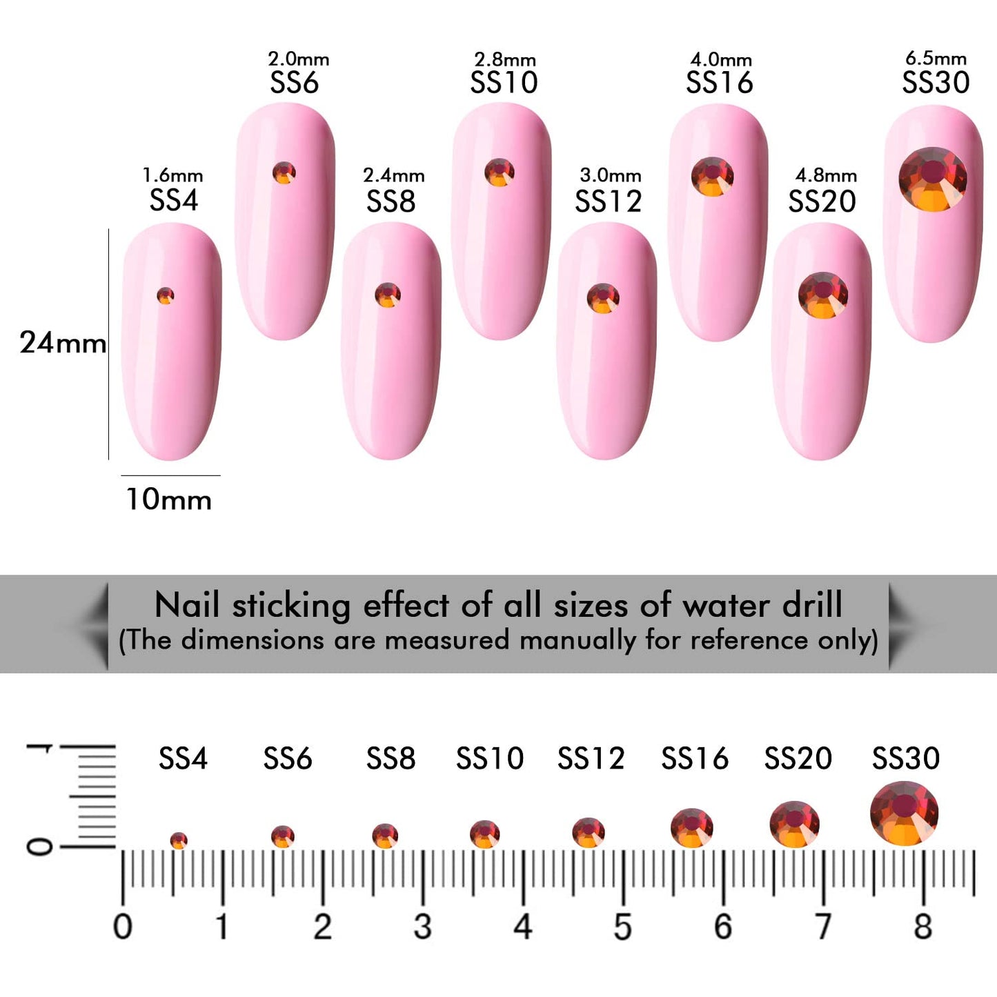 1440Pcs Dawn Light Crystal Rhinestones,Glass Flatback Rhinestones Gemstones for Nail Face Makeup Art Crafts Clothes Decoration -(SS20,4.8mm,Dawn Light)