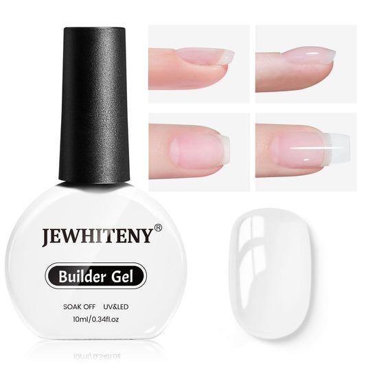 JEWHITENY 10ML Builder Gel Nails Clear Nail Extension Gel Nail Strengthener Long Lasting High Effects Nail Art Design Manicure Need U V Lamp Curing
