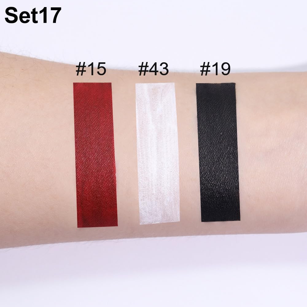 evpct 3Pcs Dark Black White Red Matte Liquid Lipstick Lip Stain Sets for Women Matte+Lipstick Long Lasting Permanent 24 hr Hours Magic Lipstick 24 Hours original Waterproof 17#