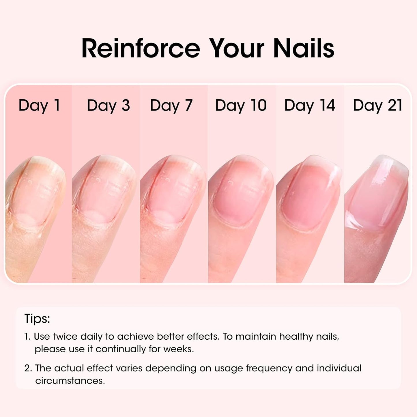 Gellen Nail Strengthener, 8-In-1 Nail Repair Serum Growth for Thin Brittle Damaged Nails, Air Dry Clear Nail Growth Care Treatment, Keratin Calcium Formula, Cherry Blossom Scent
