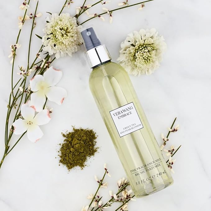 Vera Wang Embrace Green Tea and Pear Blossom Body Mist 8.4 fl oz (Pack of 1), Notes of Earthiness, Peony, and Sandalwood, Women's Fragrance, Long Lasting, Everyday Fragrance