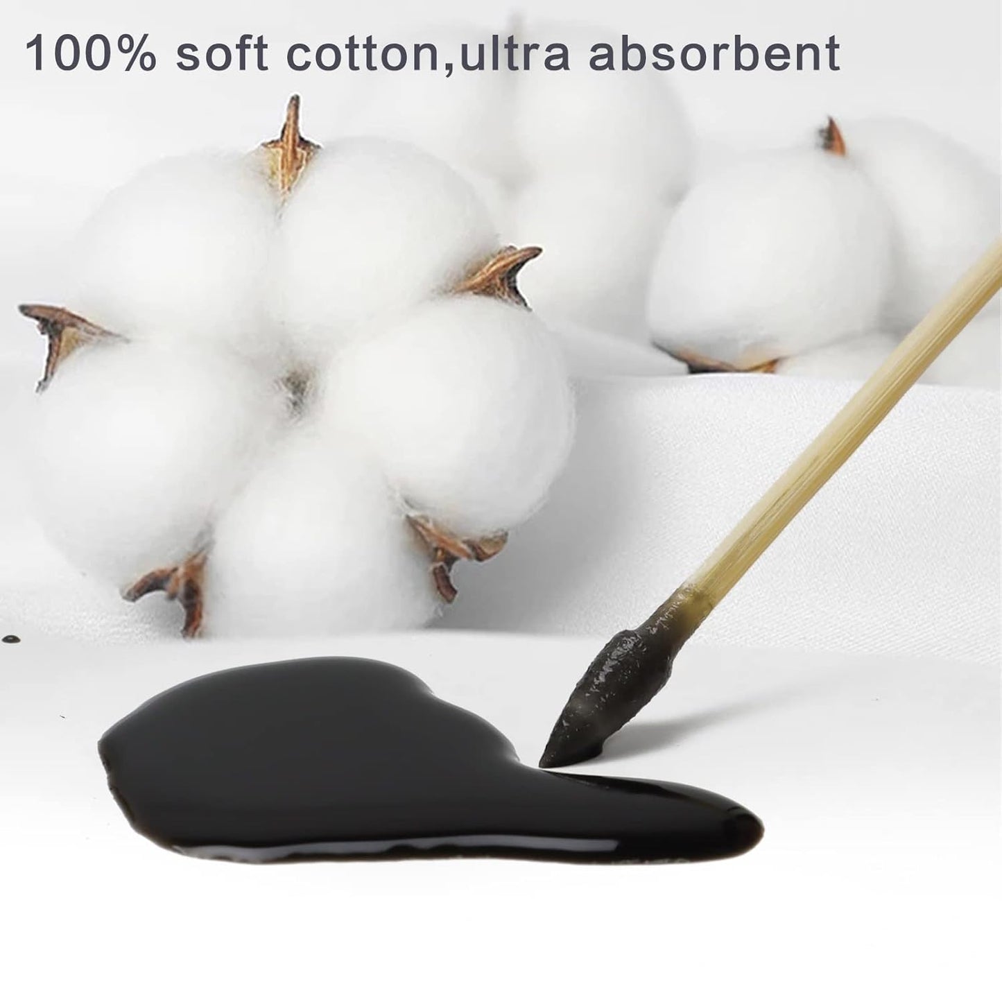 500 PCS 6-Inch Precision Gun Cleaning Swabs with Storage Case - Lint-Free Bamboo-Handle Long Cotton Swabs for Gun Cleaning, Makeup & Electronics