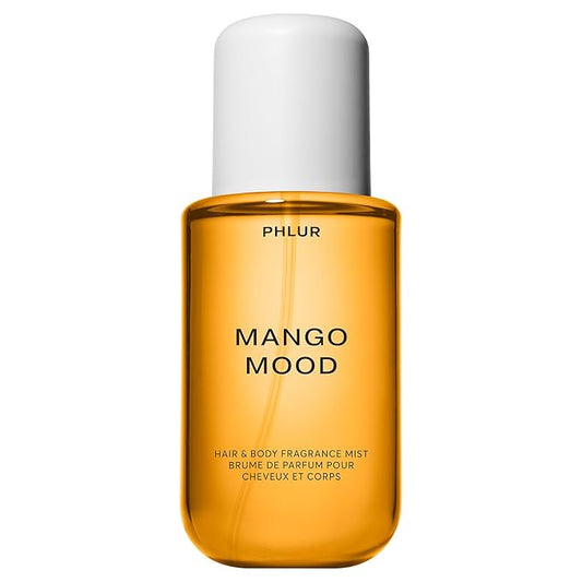 PHLUR Mango Mood Body Mist - Hair & Body Mist Fragrance - Mango, Jasmine, Patchouli & Vanilla Body Spray (8 Fl Oz)