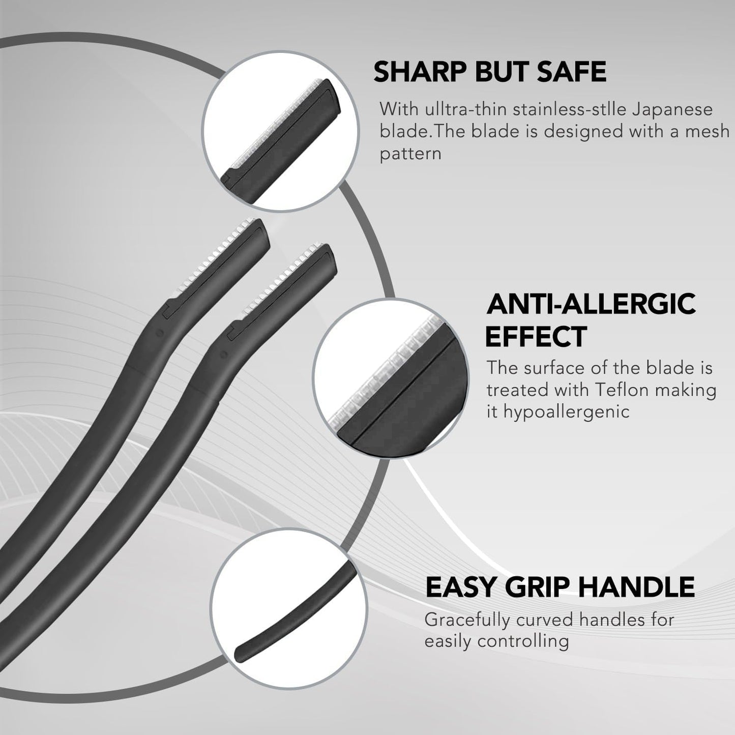 Eyebrow Razors for Men 6Pcs, Japanese Blades Precision Dermaplane Razors, Small Eyebrow Trimmer Set, Multipurpose Exfoliating Dermaplaning Tools for Peach Fuzz, Small Face Razors for Men and Women